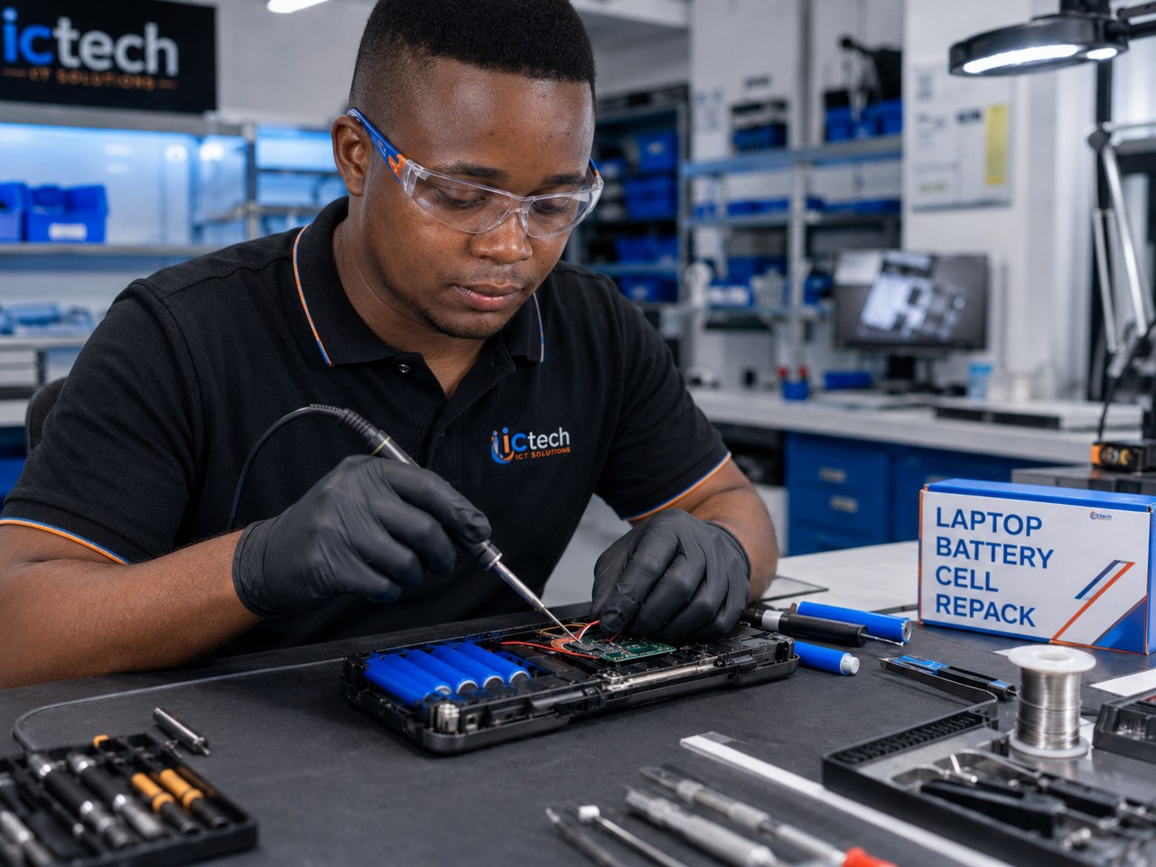 Laptop battery cell repack