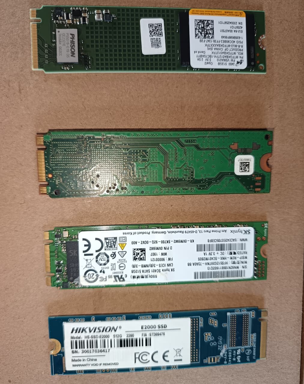 Mixed M.2 NVMe SSD Drives